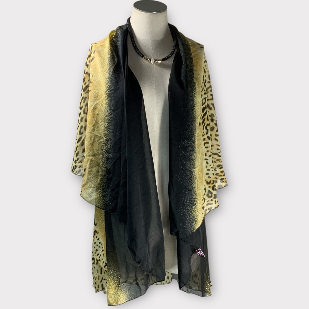 Women’s George Chiffon Leopard Print Scarf Cover One Size